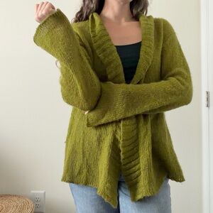 Wooden Ships Moss Green Wool Cardigan Sweater